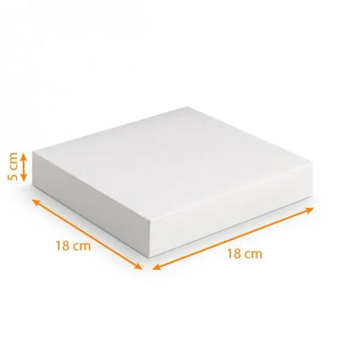 White Square Cake Boxes 18x18x5cm pack of 50
