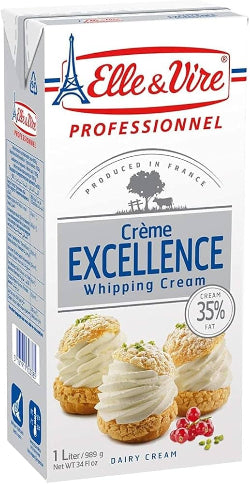 Elle & Vire Excellence UHT Whipping Cream 35% Fat 1ltr