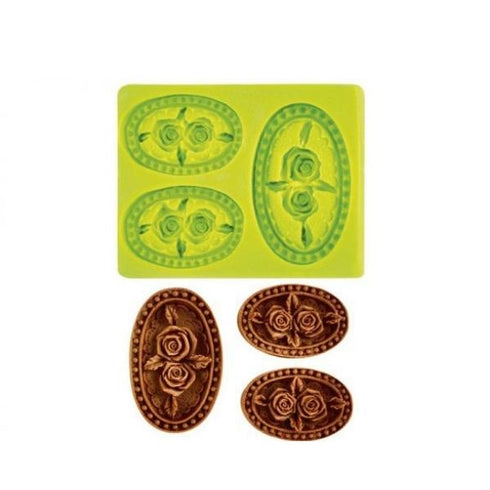 Fleurs Rosaces 3 Pcs 55X35+40X25 1