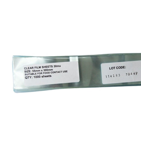 Cellophane Sheets 30Mu 300X55Mm 1000