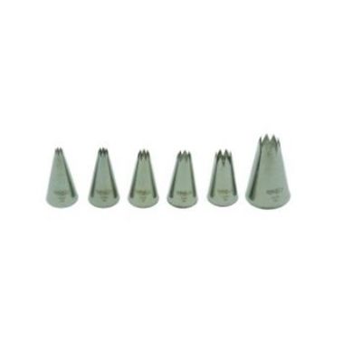 Mallard Ferriere Box of 6 Fluted Piping Nozzles S/Steel 1