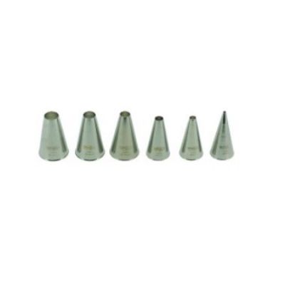 Mallard Ferriere Box of 6 Plain Piping Nozzles S/Steel 1