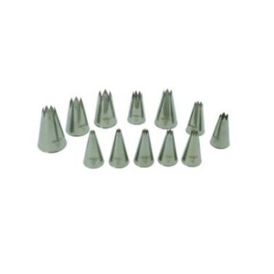 Mallard Ferriere Box of 12 Fluted Stainless Steel Piping Nozzles 1