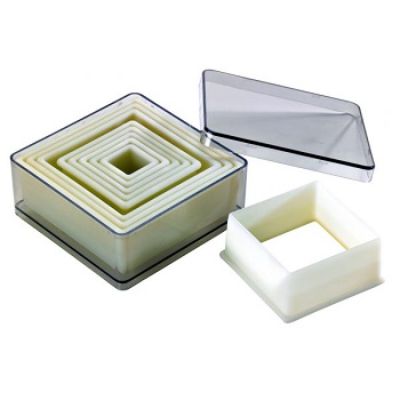 Mallard Ferriere Set of 9 Plain Square Exoglass Dough Cutters 1