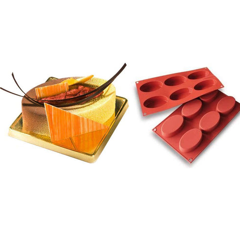 6 Cavity Oval Mould 88Mmx53Mmxh24Mm Silikomart SF111