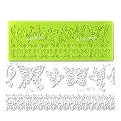 Moule Silicon Dentelle Papillons Dentelle 1